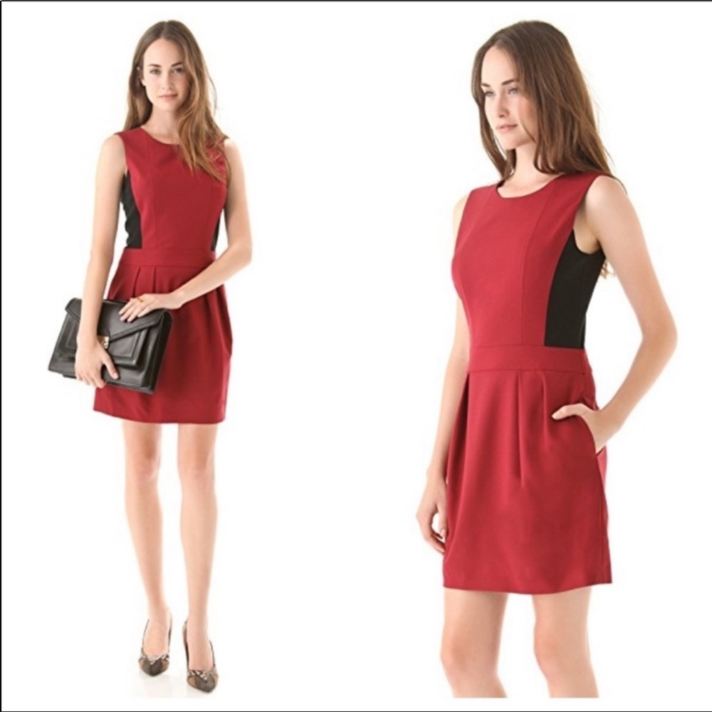 Theory Daura Tailor Color-block Wool Sheath All Seasons Dress, Size 6